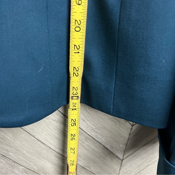 Lafayette 148 New York Women Teal Virgin Wool Two Button Blazer Size 10 - Picture 8 of 8